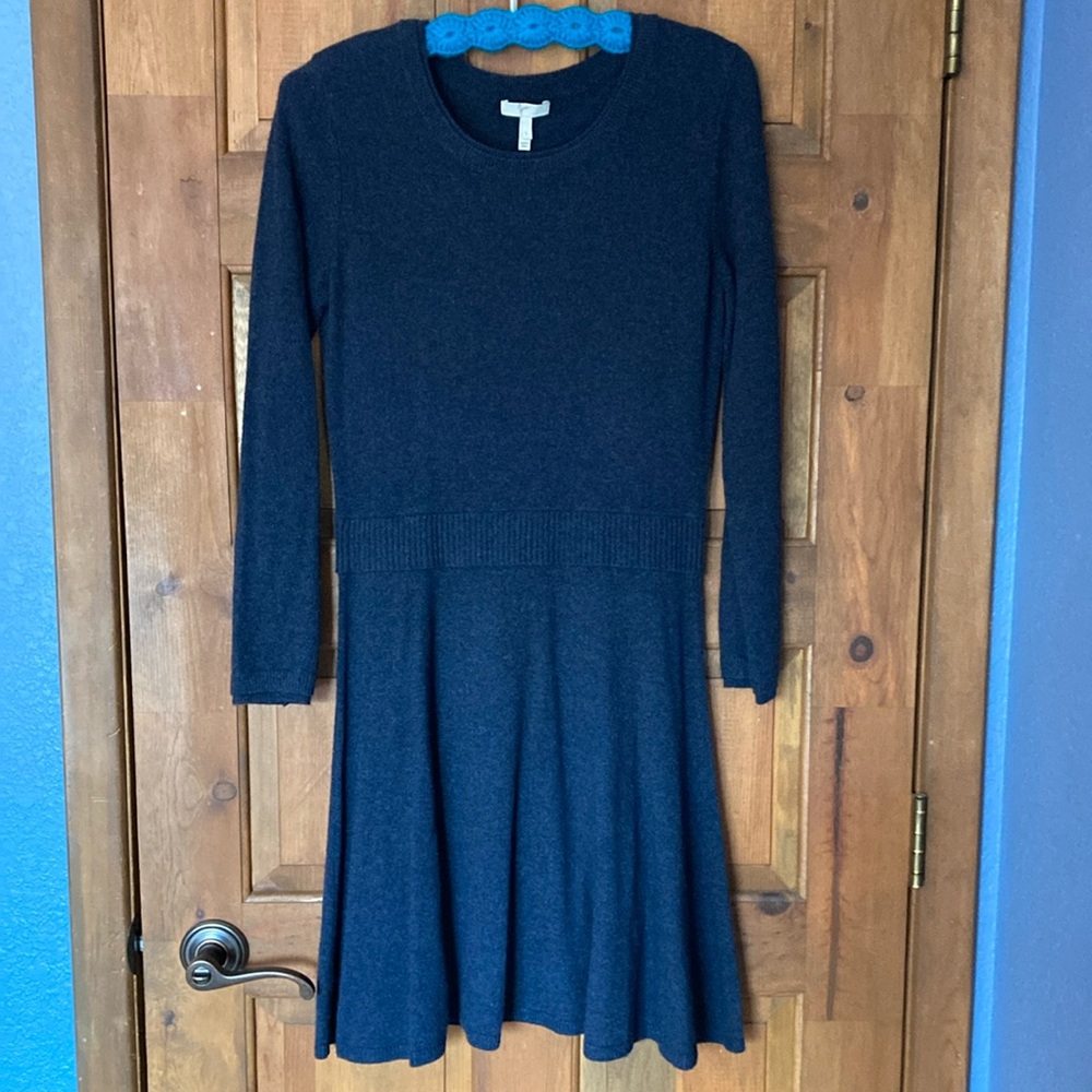 Joie Talissa navy wool/cashmere fit & flare sweater dress